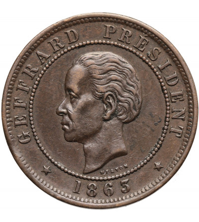 Haiti, Republic. 20 Centimes 1863, Presidentt Geffrard - (medal rotation)