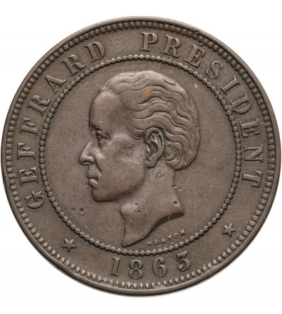 Haiti, Republika. 20 Centimes 1863, Prezydent Geffrard - odwrócony stempel