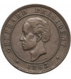 Haiti, Republic. 20 Centimes 1863, Presidentt Geffrard - (coin rotation)