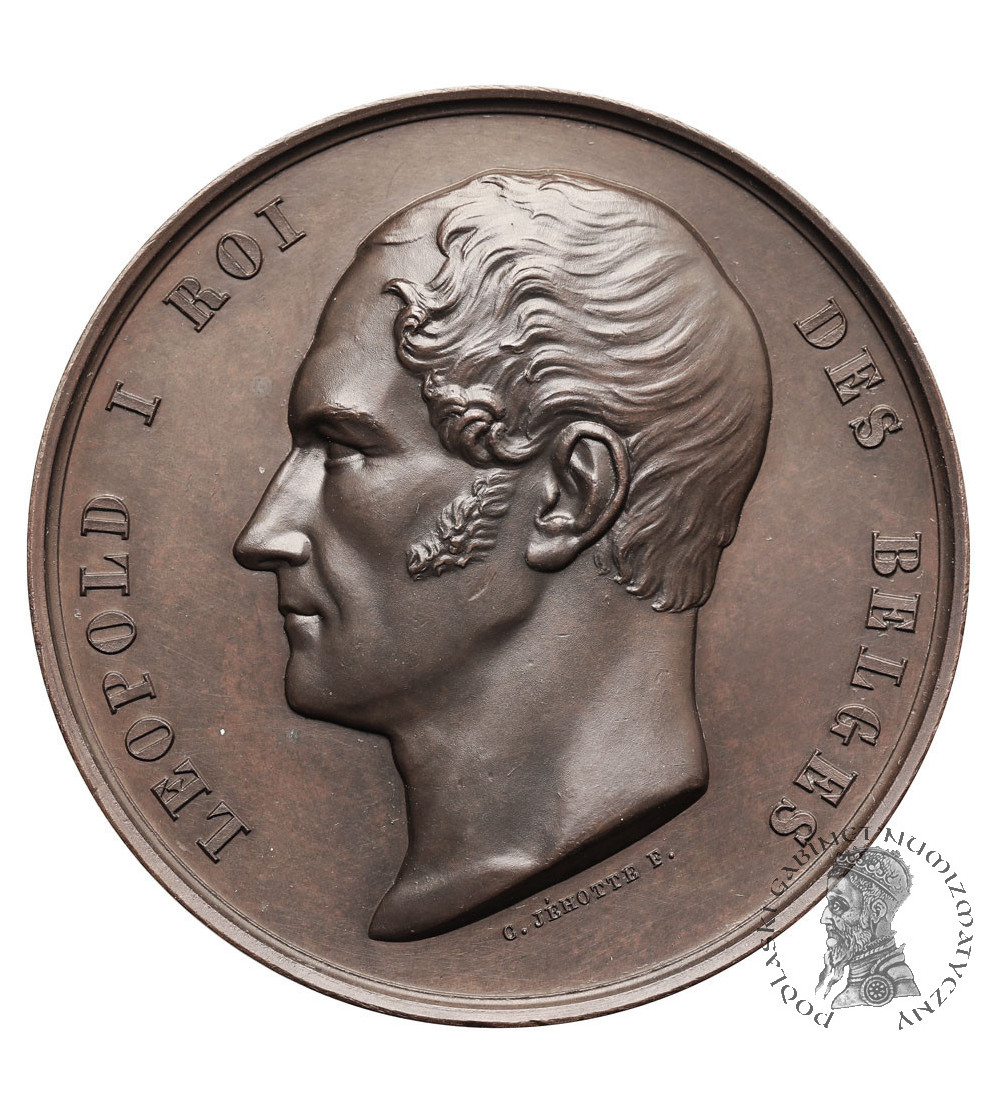 Belgia, Leopold I (1831-1865). Medal 1839, zawarcie traktatu pokojowego między Belgią a Holandią, aut. Jehotte
