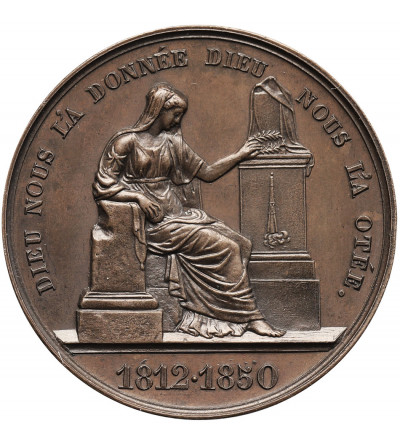 Belgia, Leopold I (1831-1865). Medal 1850, upamiętniający śmierć królowej Ludwiki Marii