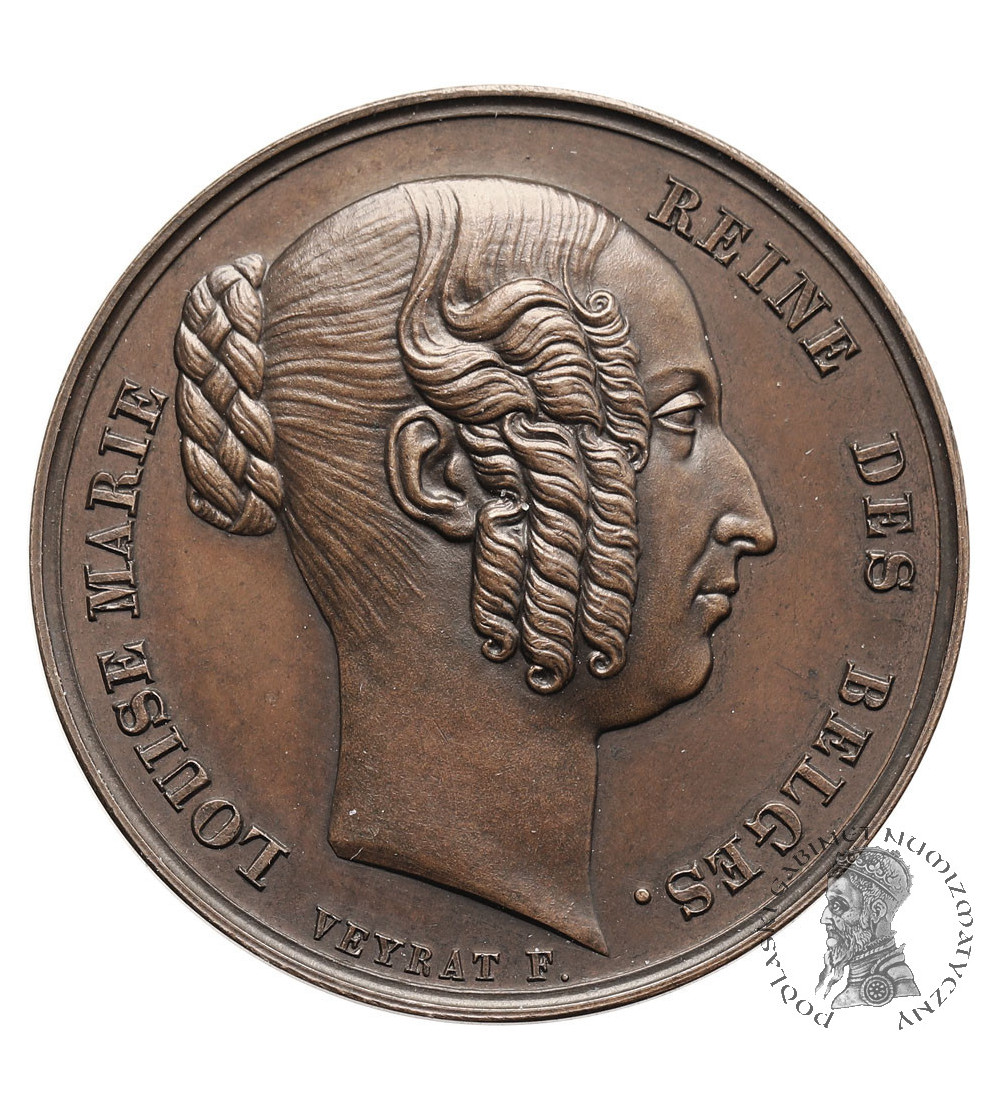 Belgia, Leopold I (1831-1865). Medal 1850, upamiętniający śmierć królowej Ludwiki Marii