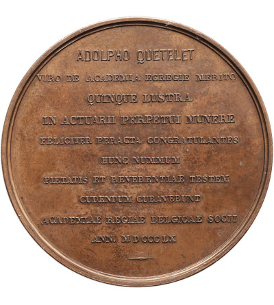 Belgium, Leopold I (1831-1865). Medal 1860, In honour of Adolphe Quetelet, by Braemt