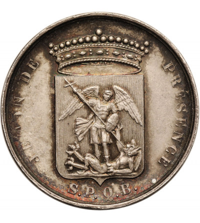 Belgium, Leopold I (1831-1865). Presence medal / Jeton de présence S.P.Q.B. 1861, Brussels, by J. Wiener