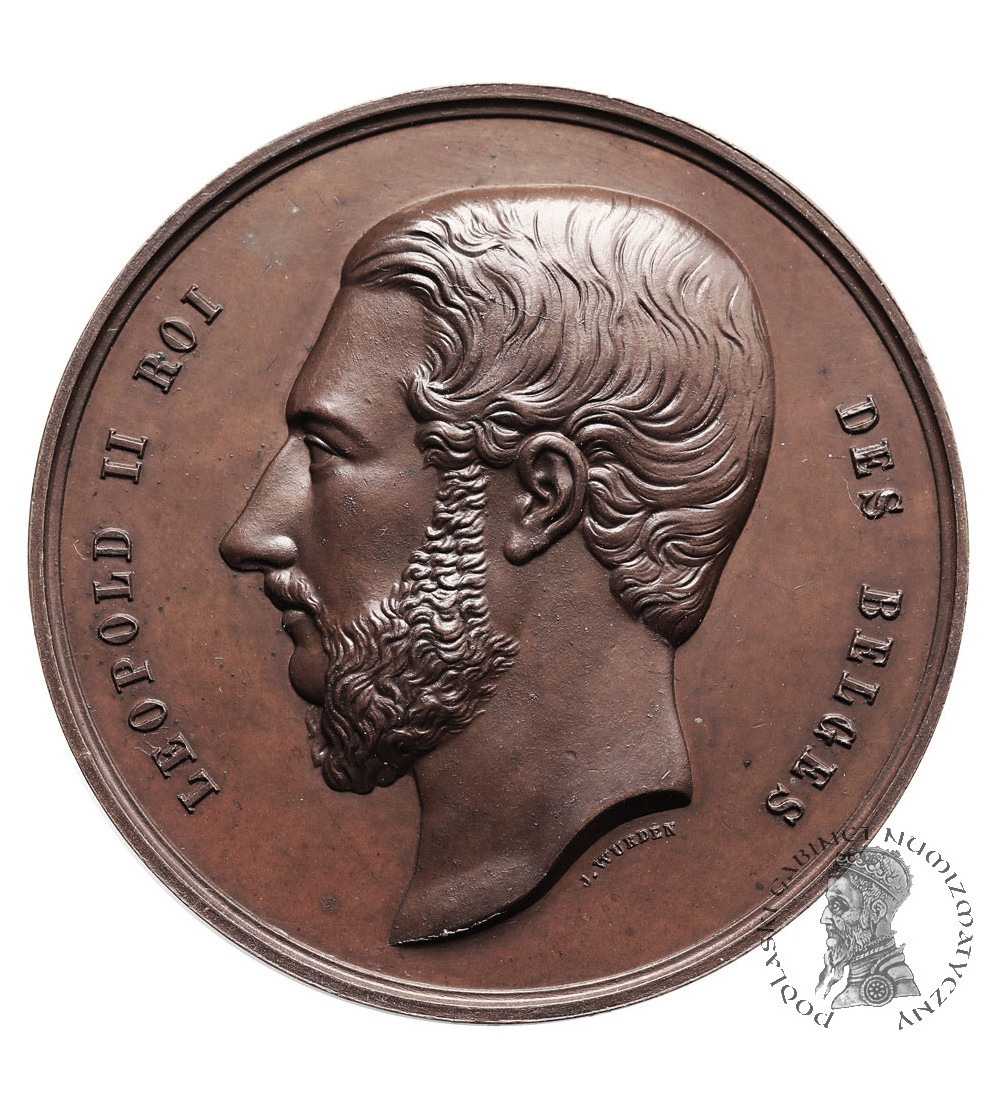 Belgia, Leopold II (1865-1909). Medal 1866, Wjazd króla Leopolda II do Tournai, aut. J. Wurden