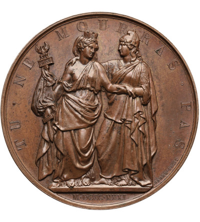 Polska / Francja. Medal, a L'Heroique Pologne (Bohaterskiej Polsce) 1831, aut. Barre’a, wybity po Powstaniu Listopadowym