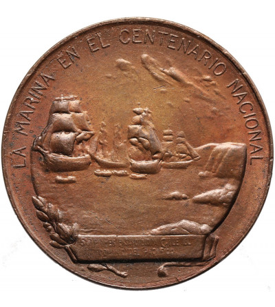 Chile. Medal 1910, Stulecie buntu floty chilijskiej admirałów Cochrane'a - Blanco i wojny o niepodległość