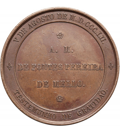 Portugalia, Ferdynand II (1837-1853). Medal 1852, Ustawa o handlu solą ministra A.M. de Fontes Pereira de Mello