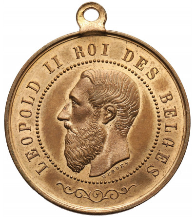 Belgia, Leopold II (1865-1909). Medalik 1880, 50. Rocznica Odzyskania Niepodległości, Festiwal Szkolny w Mons