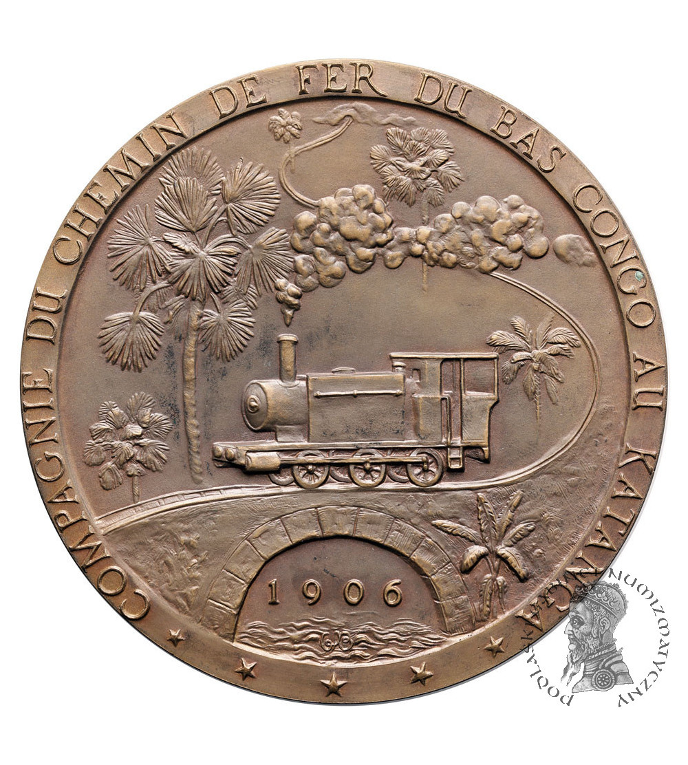 Kongo Belgijskie. Medal 1956, 50-lecie Spółki Kolejowej Bas Congo w Katandze