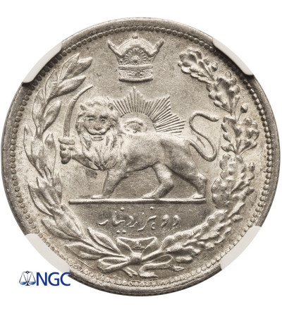 Iran, Reza Shah 1925-1941. 2000 Dinars (2 Kran), SH 1306 / 1927 AD, L (Leningrad mint) - NGC MS 62