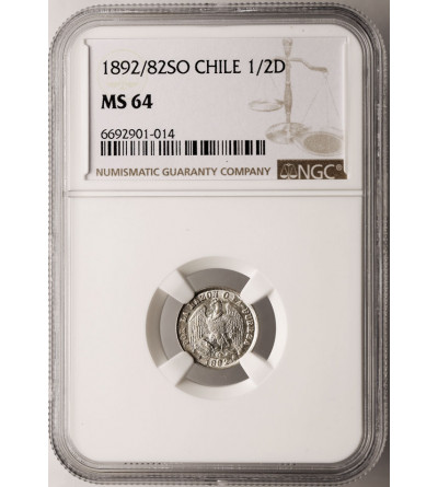 Chile. 1/2 Decime 1892/82 So - NGC MS 64