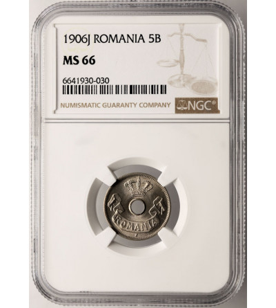 Romania, Carol I 1881-1914. 5 Bani 1906 J, Hamburg mint - NGC MS 66