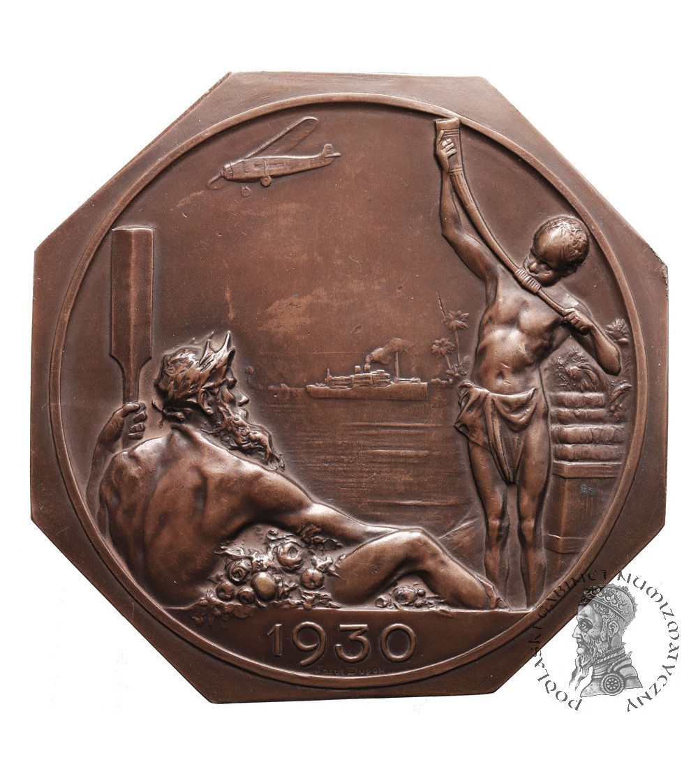 Belgia, Antwerpia. Brązowy Ośmiokątny Medal 1930, Międzynarodowa Wystawa w Antwerpii, aut. Josuë Dupon
