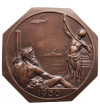 Belgium, Antwerp. Bronze Octagonal Medal 1930, Antwerp International Exhibition, by Josuë Dupon