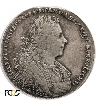 Rosja, Piotr II 1727-1729. Rubel 1728, Moskwa, mennica Kadaszewska - PCGS VF 35