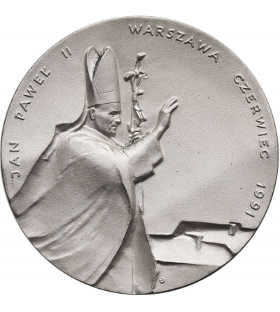 Polska, Warszawa. Srebrny medal 1991, Jan Paweł II, 200. rocznica uchwalenia Konstytucji 3 Maja