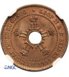 Kongo Belgijskie, Leopold II 1865-1908. 1 Centime 1888 LW - NGC MS 65 BN