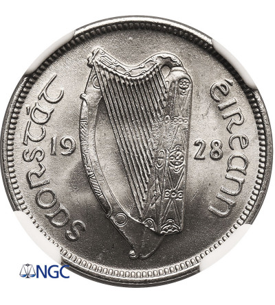 Ireland, Free State. 6 Pence 1928, Irish Wolfhound - NGC MS 65