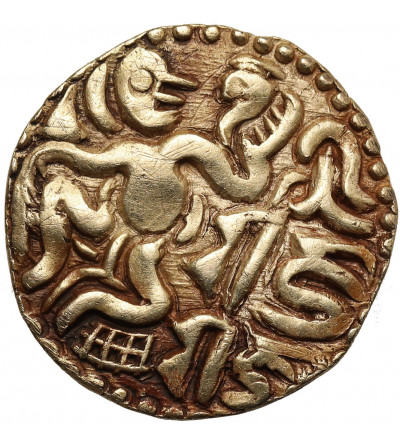Chola Empire (South India / Ceylon), Rajaraja (Raja Raja) I (985-1014). Gold Base Gold Kahavanu no date