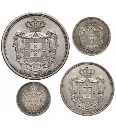 Portugalia. Zestaw srebrnych medali, Reis de Portugal -  Carlos I & Marie Amelie d'Orleans 1889-1908
