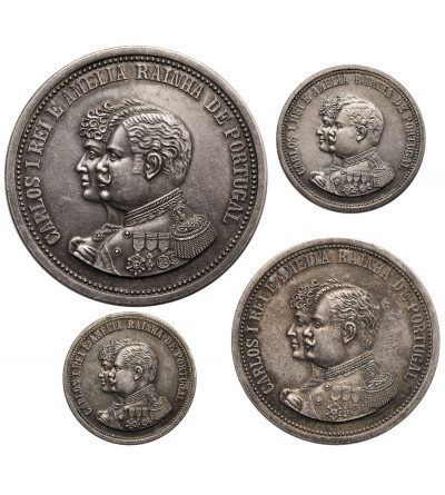 Portugal. Serie commemorative silver medals, Reis de Portugal - Carlos I & Marie Amelie d'Orleans 1889-1908