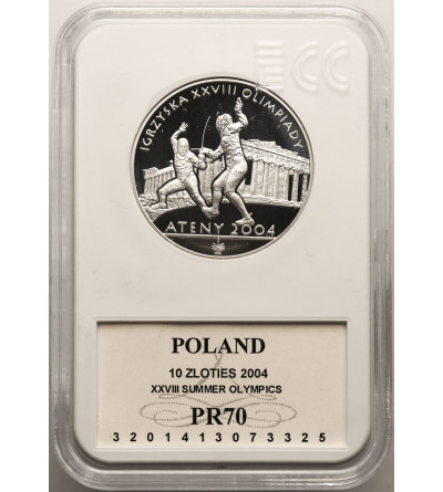 Poland. 10 zlotych 2004, Athens Olympic Games - Proof GCC ECC PR 70
