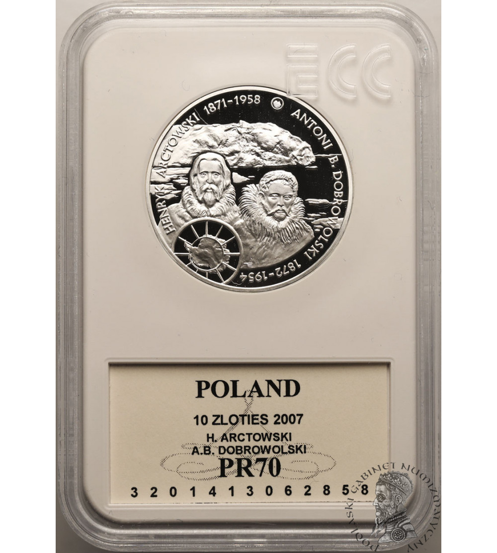 Polska. 10 złotych 2007, H. Arctowski i A. B. Dobrowolski - GCN ECC PR 70