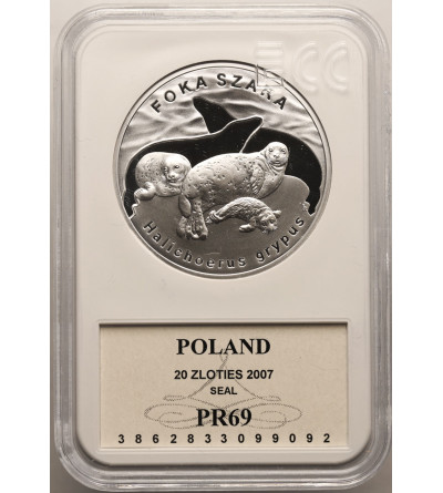 Polska. 20 złotych 2007, Foka szara - GCN ECC PR 69