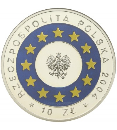 Poland. 10 Zlotych 2004, Poland Joining the European Union - Proof GCN ECC PR 69