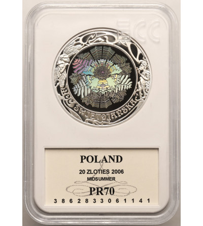 Poland. 20 Zlotych 2006, Midsummer Night - Proof GCN ECC PR 70