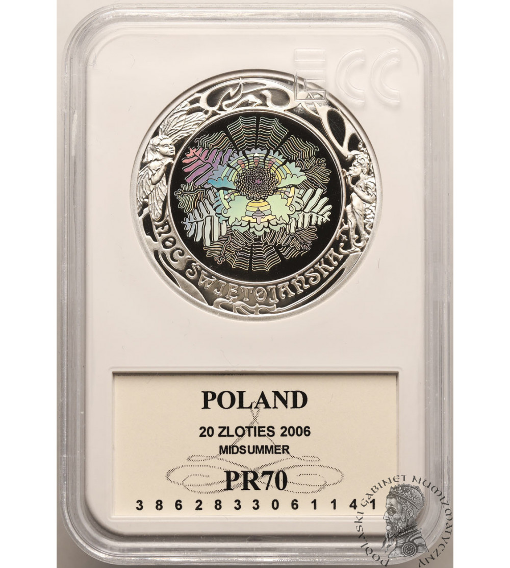 Poland. 20 Zlotych 2006, Midsummer Night - Proof GCN ECC PR 70