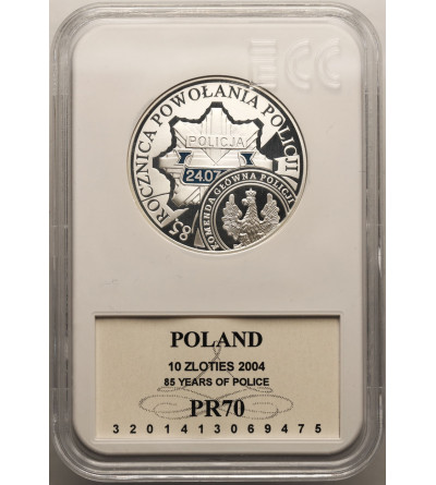 Poland. 10 Zlotych 2004, 85th Anniversary of the Establishment of the Police Force - Proof GCN ECC PR 70