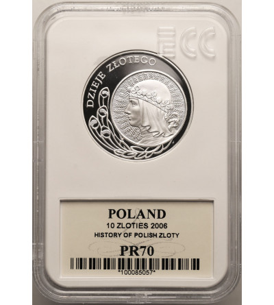Poland. 10 Zlotych 2004, History of Polish Zloty - Proof GCN ECC PR 70