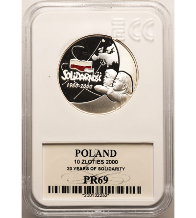 Poland. 10 zlotych 2000, Solidarnosc - Proof GCN ECC PR 69