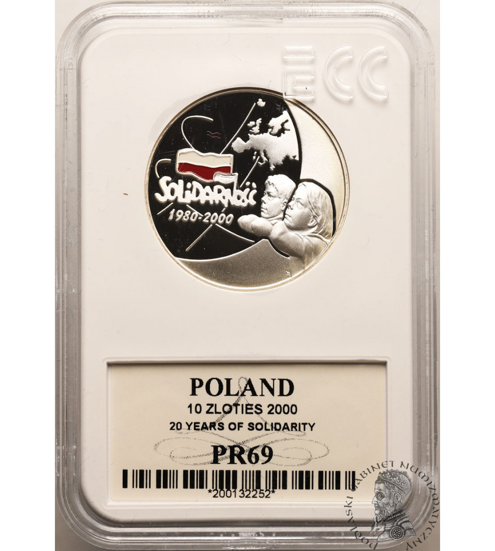 Poland. 10 zlotych 2000, Solidarnosc - Proof GCN ECC PR 69