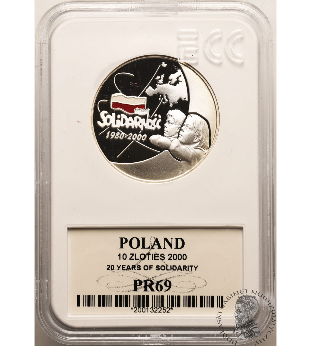 Polska. 10 złotych 2000, Solidarność - GCN ECC PR 69