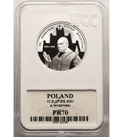 Poland. 10 Zlotych 2001, Cardinal Stefan Wyszynski - Proof GCN ECC PR 70
