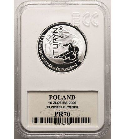 Poland. 10 Zlotych 2006, Winter Olympics Turyn 2006 - Proof GCN ECC PR 70