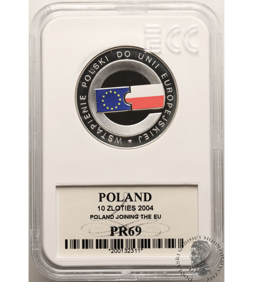 Poland. 10 Zlotych 2004, Poland Joining the European Union - Proof GCN ECC PR 69