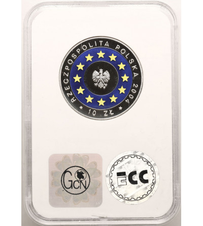 Poland. 10 Zlotych 2004, Poland Joining the European Union - Proof GCN ECC PR 69