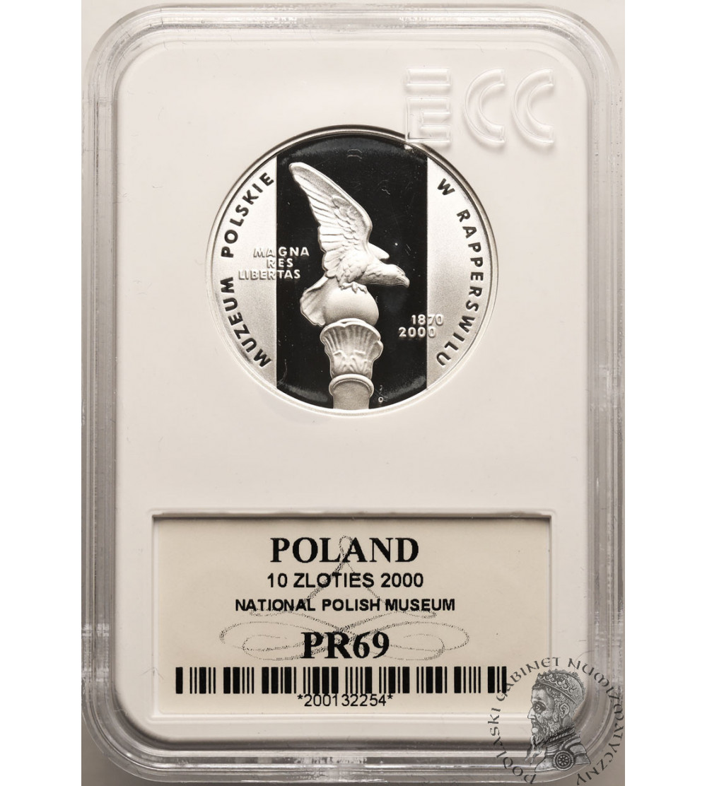 Polska.10 złotych 2000, Muzeum Polskie w Rapperswilu - GCN ECC PR 69