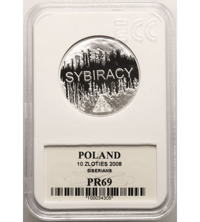 Poland. 10 Zlotych 2008, Siberians - Proof GCN ECC PR 69
