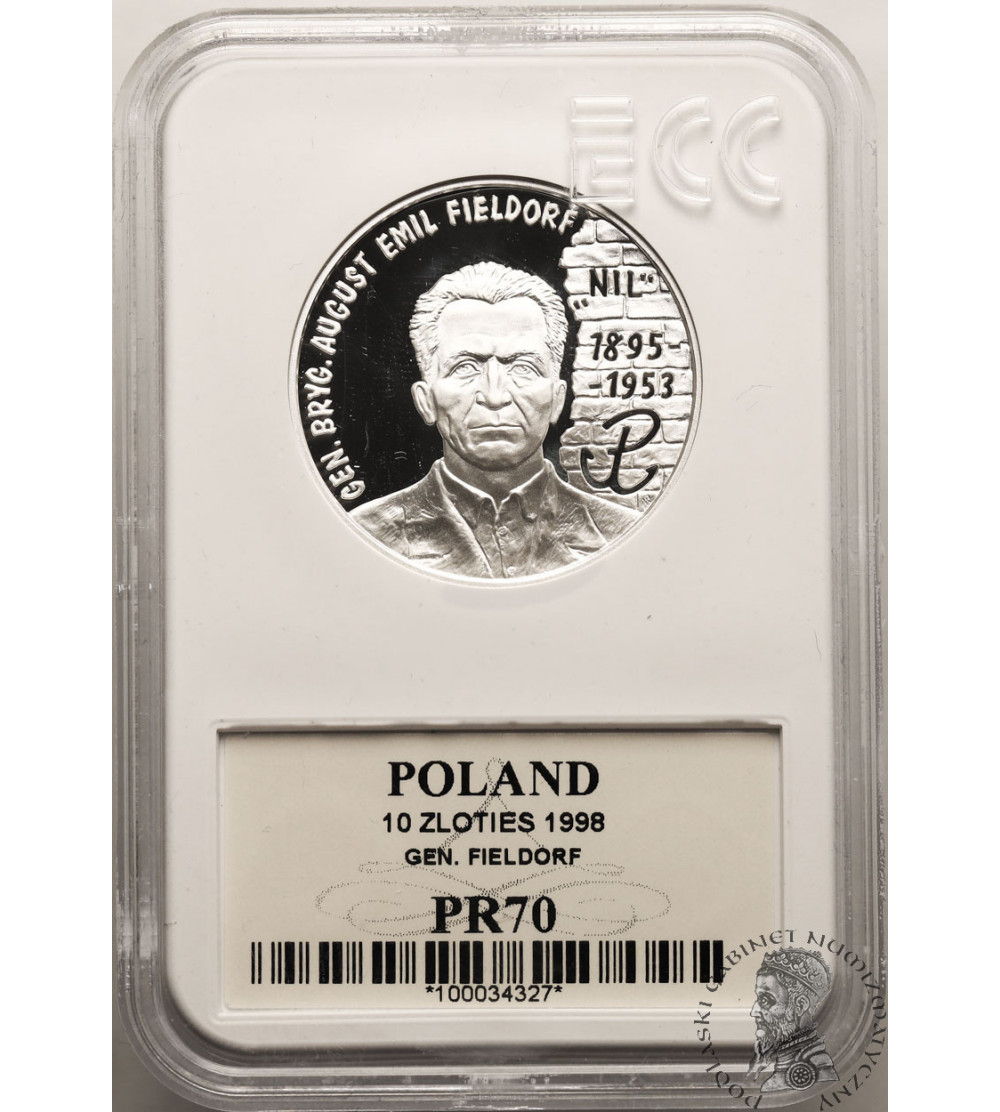 Polska. 10 złotych 1998, Gen. August Emil Fielfdorf - GCN ECC PR 70