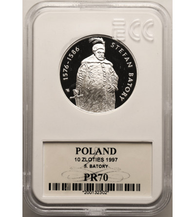 Poland. 10 Zlotych 1997, Stefan Batory - Half length figure - Proof GCN ECC PR 70