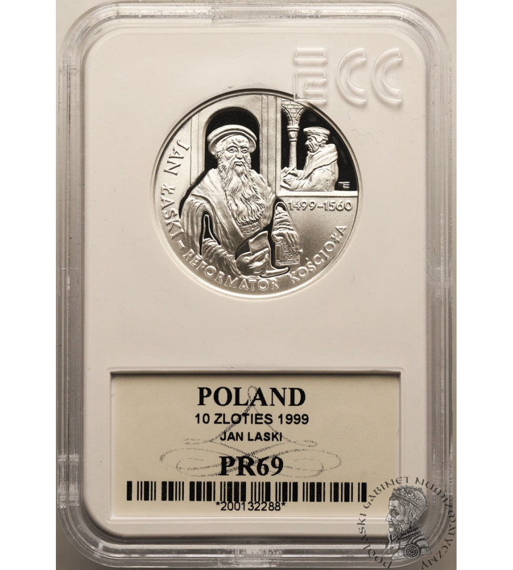 Polska. 10 złotych 1999, Jan Łaski Reformator Kościoła - GCN ECC PR 69