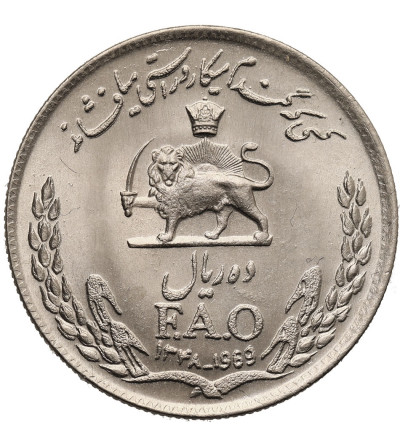 Iran, Muhammad Reza Pahlavi Shah SH 1320-1358 / 1941-1979 AD. 10 Rials SH 1348 / 1969, F.A.O.