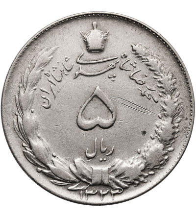 Iran, Muhammad Reza Pahlavi Shah SH 1320-1358 / 1941-1979 AD. 5 Rials, SH 1323 / 1944 AD