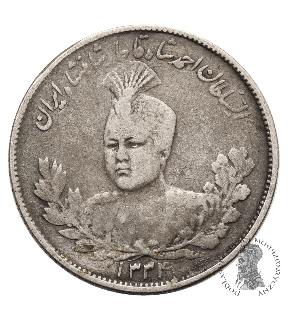Iran. Sultan Ahmad Shah, AH 1327-1344 / 1909-1925 AD. 2000 Dinars (2 Kran) AH 1334 / 1915 AD