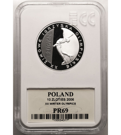 Poland. 10 Zlotych 2006, XX Winter Olympics Turyn - Proof GCN ECC PR 69
